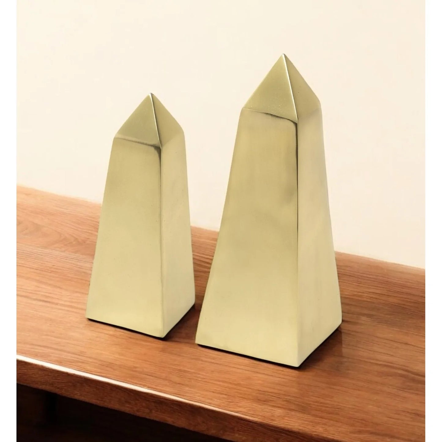 HMS Antiqued 11\" Gold Metal Tabletop Sculpture Set Aluminum Alloy Plated Featuring Floral Angelic Anime for Feng Shui Decor