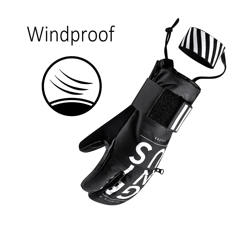 Inside Five Finger Design Ski Gloves Winter Waterproof Snowboard Gloves for Outdoor Snowmobile Snow Skiing Sports