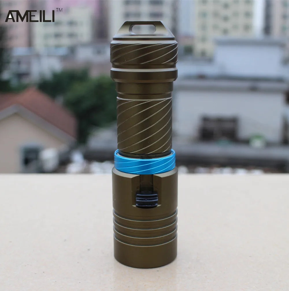 L2 Waterproof Dive Underwater 80 Meter LED Diving Flashlight Torches yellow Lamp Light Camping Lanterna With Stepless dimming