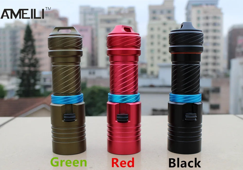 L2 Waterproof Dive Underwater 80 Meter LED Diving Flashlight Torches yellow Lamp Light Camping Lanterna With Stepless dimming