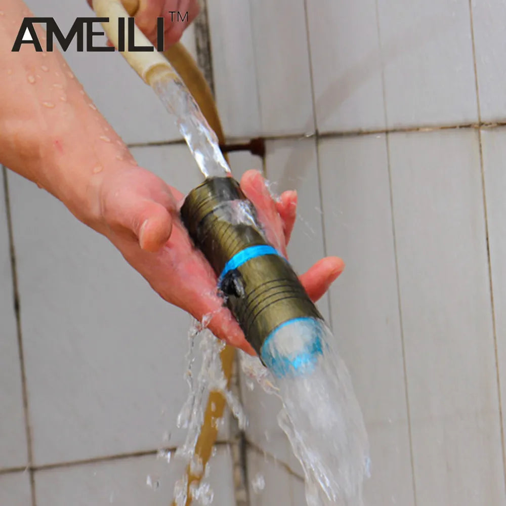 L2 Waterproof Dive Underwater 80 Meter LED Diving Flashlight Torches yellow Lamp Light Camping Lanterna With Stepless dimming