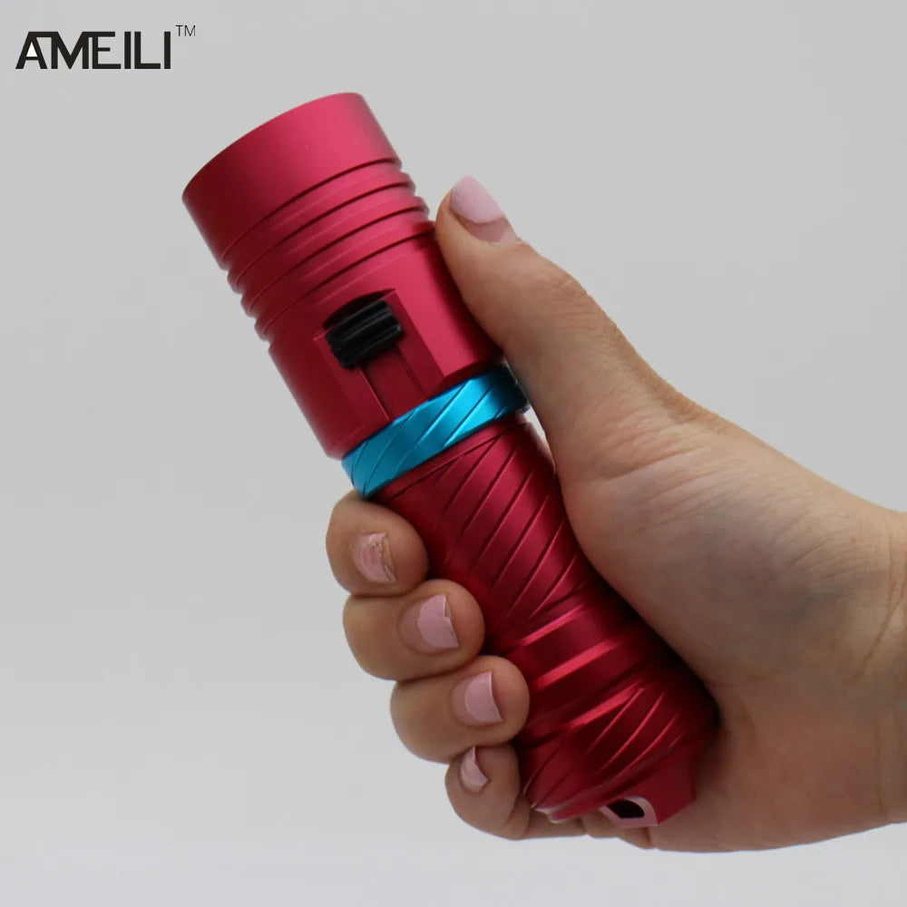 L2 Waterproof Dive Underwater 80 Meter LED Diving Flashlight Torches yellow Lamp Light Camping Lanterna With Stepless dimming