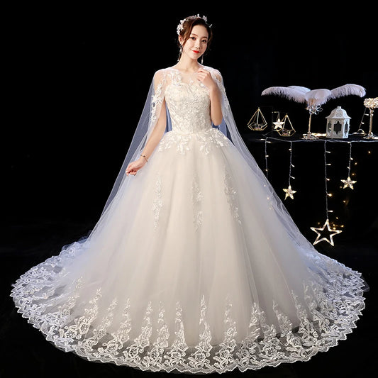 Wedding Dress 2024 New Elelgant Court Train Lace Embroidery Princess Vintage Wedding Dresse Plus Szie Wedding Gowns Customized