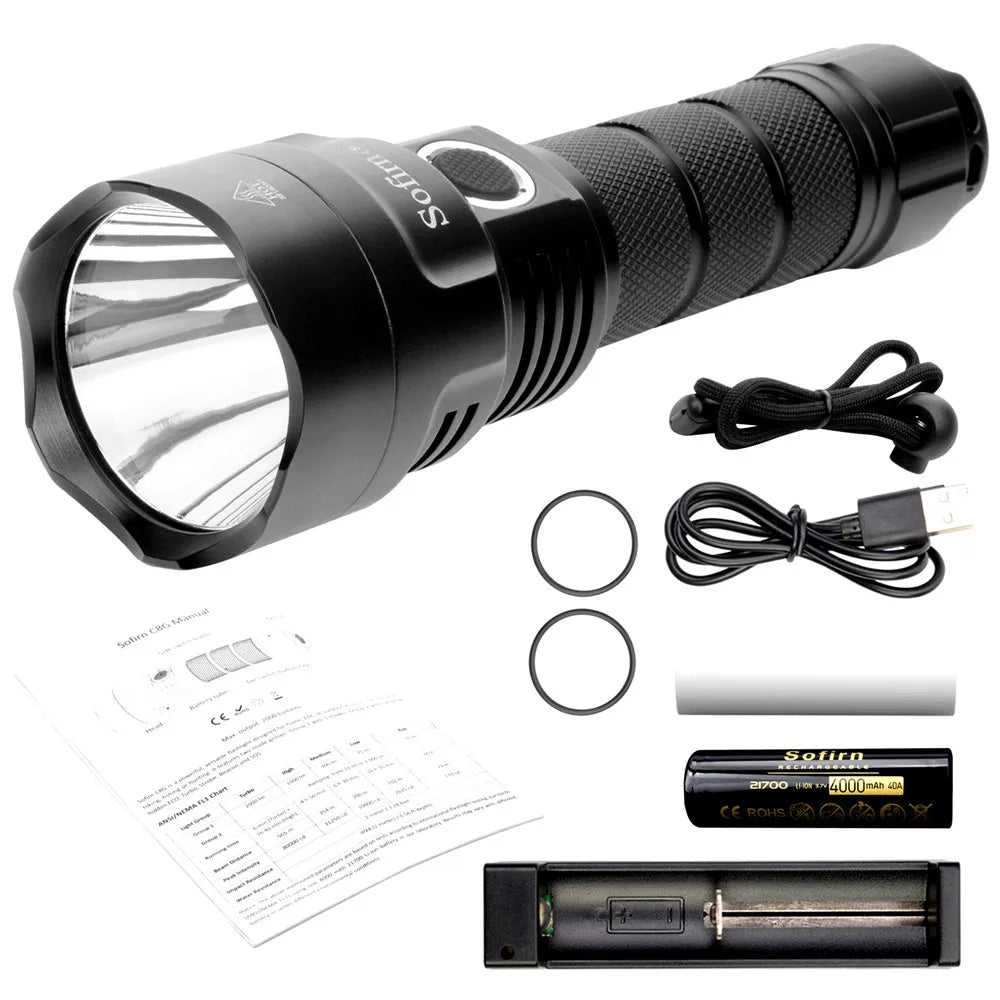 Sofirn C8G Powerful LED Flashlight 21700 SST40 18650 With Power Indicator Lantern Torch 2 Groups Ramping SOS Beacon Outdoor