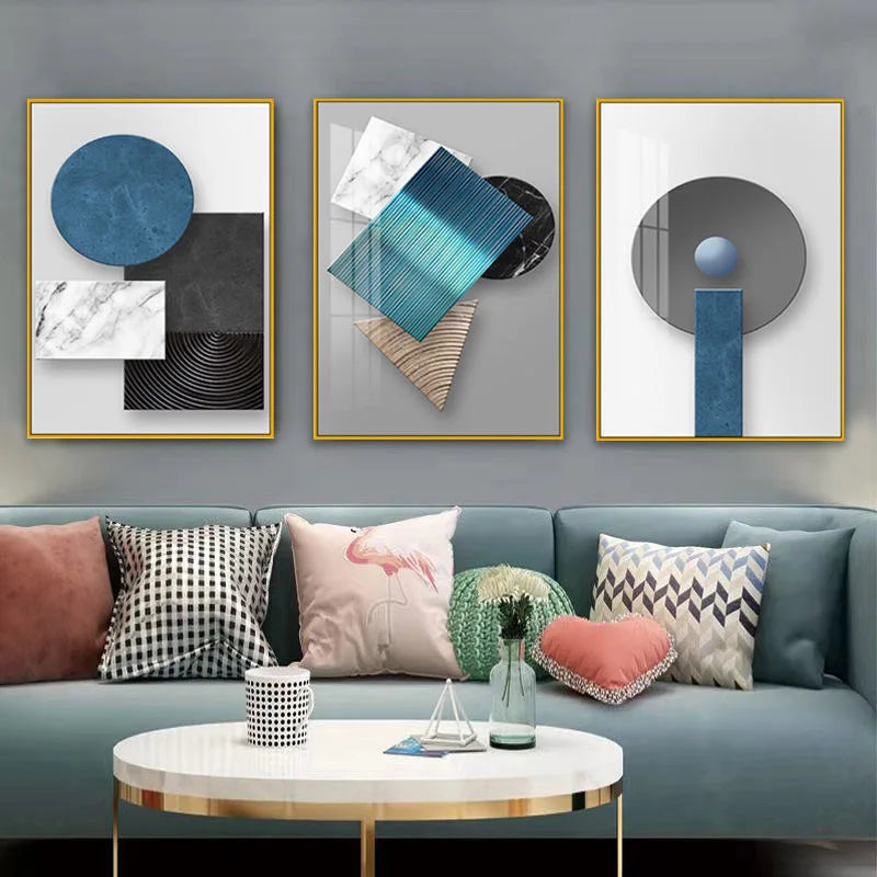 50X70CM S3 Factory Prices Aluminum Alloy Frame Glass Gallery Hanging Paintings Wall Decoration Living Room Crystal Wall Decor