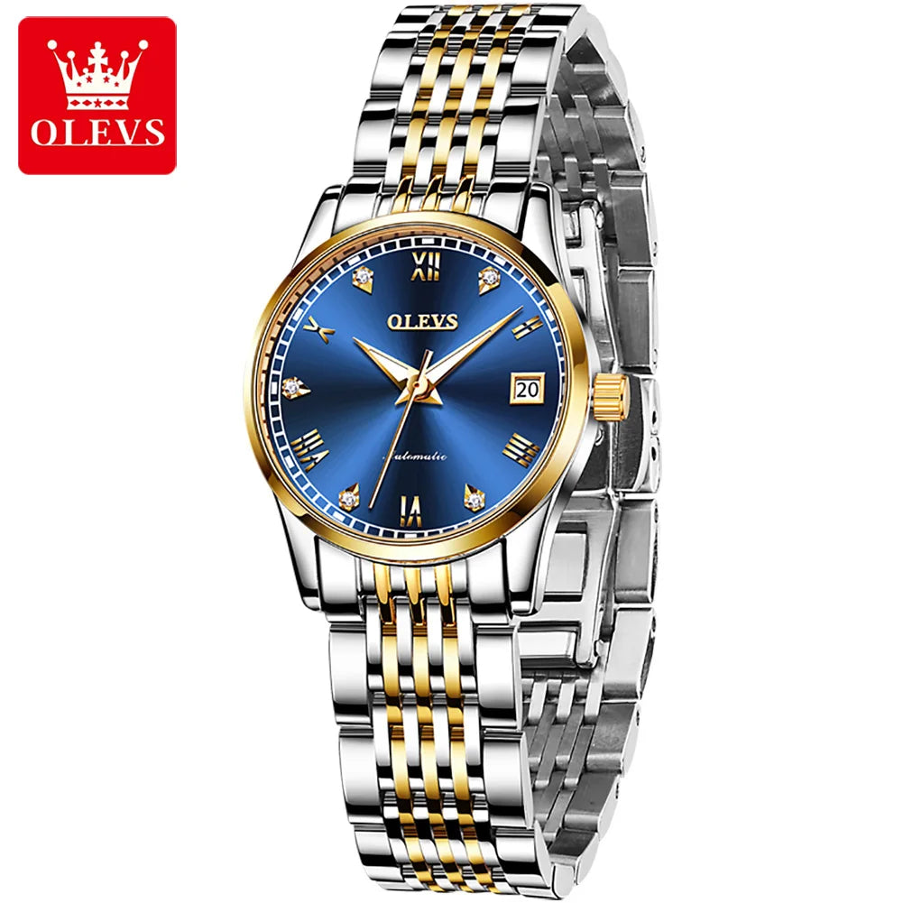 OLEVS6602 Oem Custom Mechanical WristWatch for Lover  Water Resistant Feature Date Waterproof Classics Lady Woman Watch