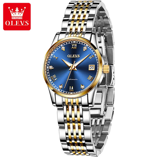 OLEVS6602 Oem Custom Mechanical WristWatch for Lover  Water Resistant Feature Date Waterproof Classics Lady Woman Watch