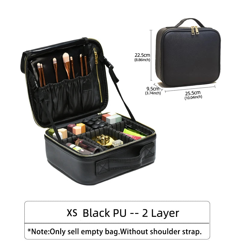 2021 New Crocodile PU Leather Cosmetic Bag Professional Make Up Box Large Capacity Storage Travel Toiletry Makeup Suitcase