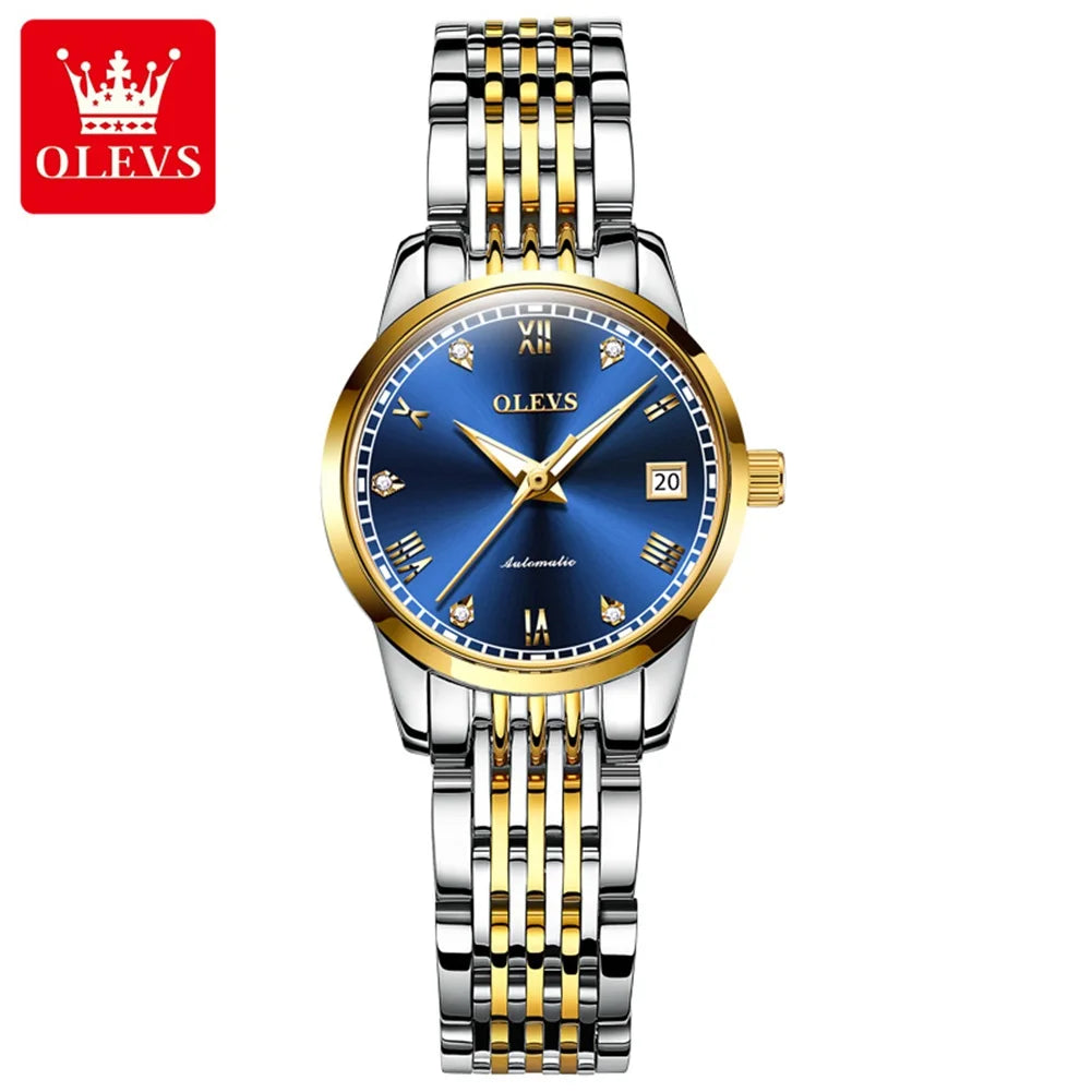 OLEVS6602 Oem Custom Mechanical WristWatch for Lover  Water Resistant Feature Date Waterproof Classics Lady Woman Watch