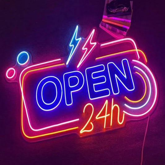 Custom Store Business logo Design Led Open Light up Sign Wall Decoration Neon Sign Light Led for Wall Decoration