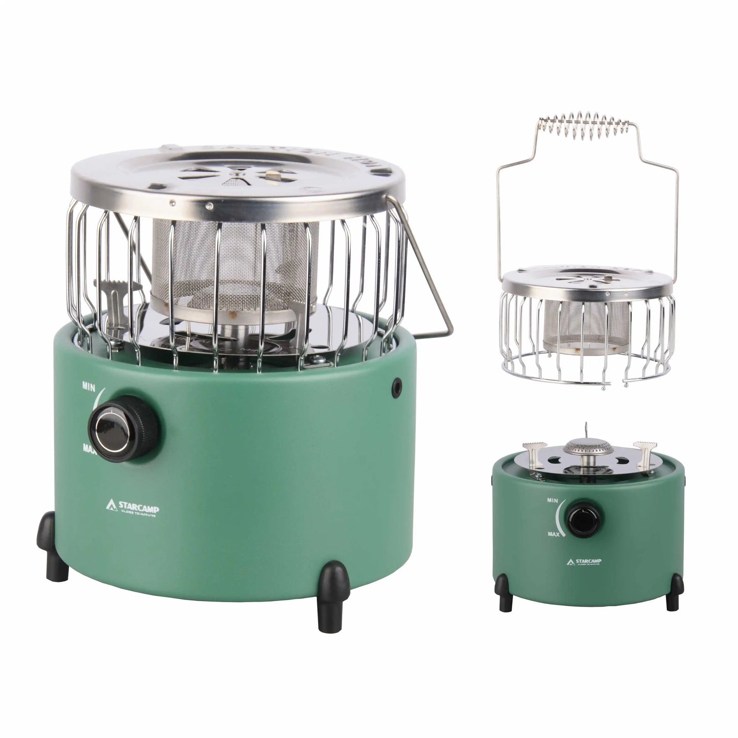 STARCAMP 2000W Portable Outdoor Camping Steel Gas Heater and Stove 2-in-1 Manual Split Structure