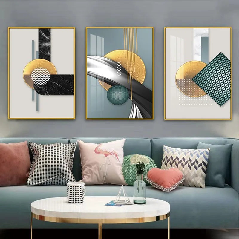 50X70CM S3 Factory Prices Aluminum Alloy Frame Glass Gallery Hanging Paintings Wall Decoration Living Room Crystal Wall Decor