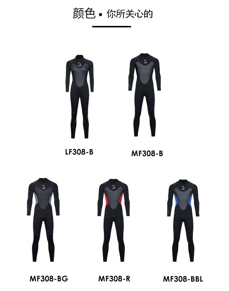 Wetsuit for Men Women 3mm Wetsuits Full Body Back Zip Keep Warm in Cold Water for Scuba Surfing Swimming Diving Snorkeling