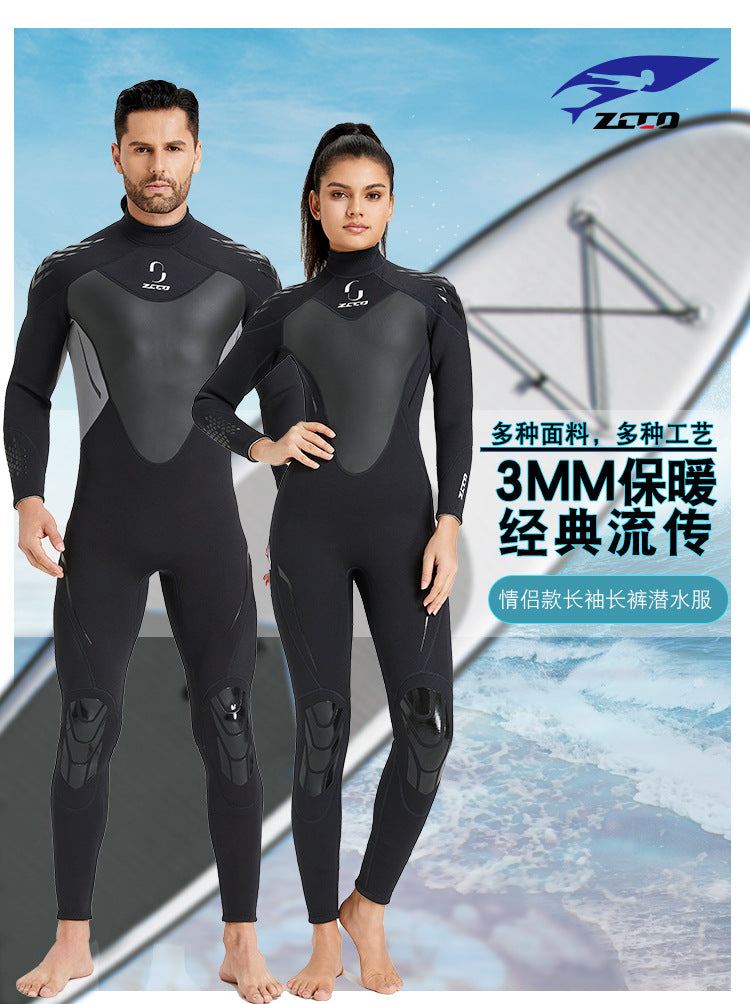 Wetsuit for Men Women 3mm Wetsuits Full Body Back Zip Keep Warm in Cold Water for Scuba Surfing Swimming Diving Snorkeling