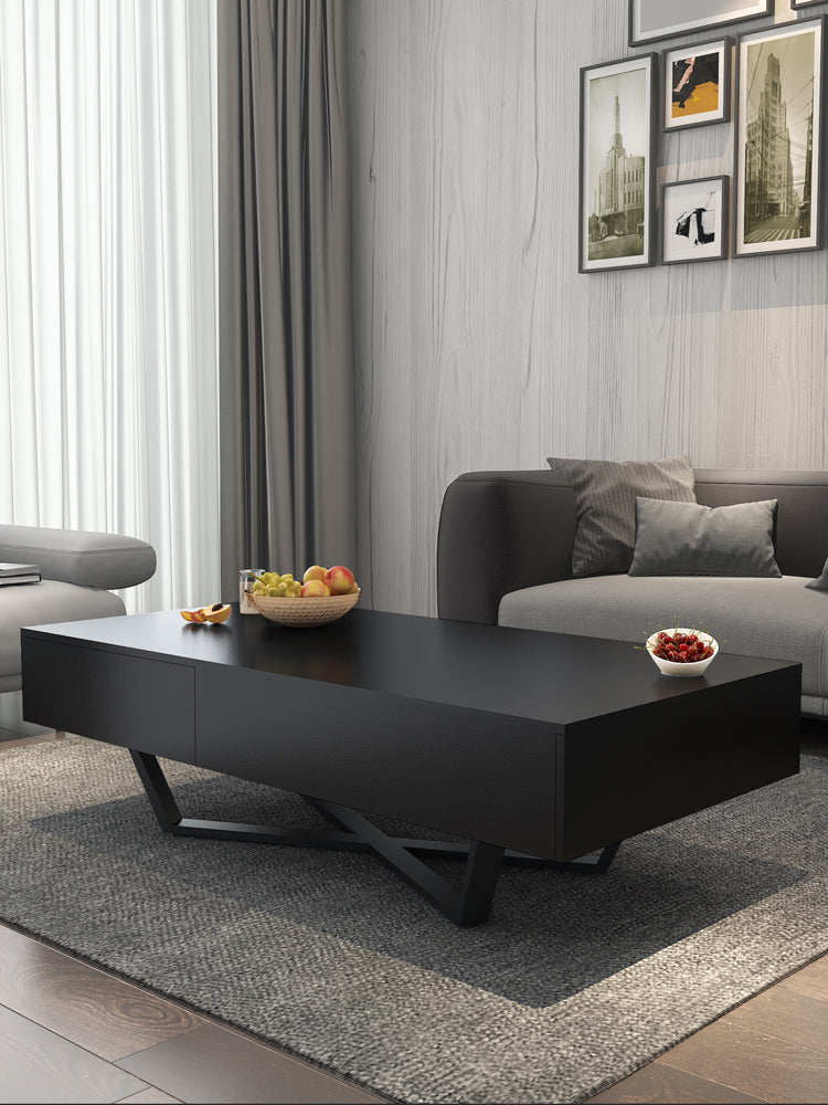 Scandinavian Square Black Gray Large and Small Apartment Type Storage Tea Table