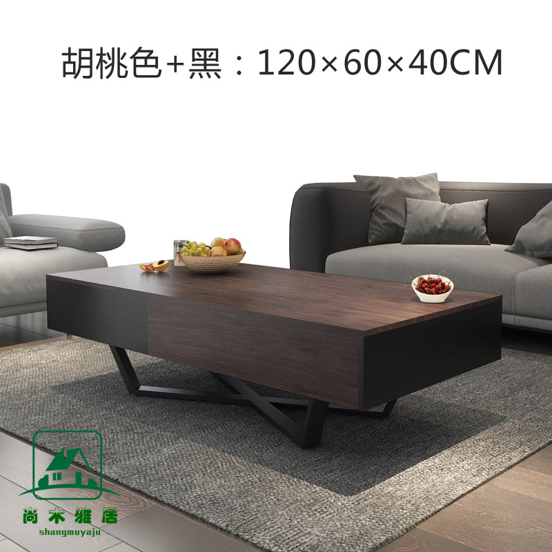 Scandinavian Square Black Gray Large and Small Apartment Type Storage Tea Table