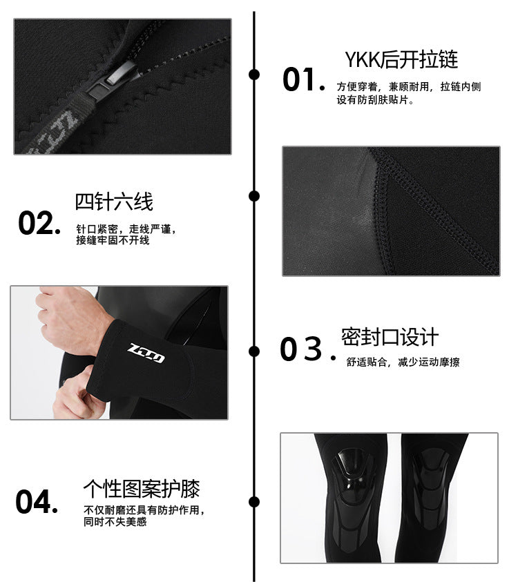 Wetsuit for Men Women 3mm Wetsuits Full Body Back Zip Keep Warm in Cold Water for Scuba Surfing Swimming Diving Snorkeling