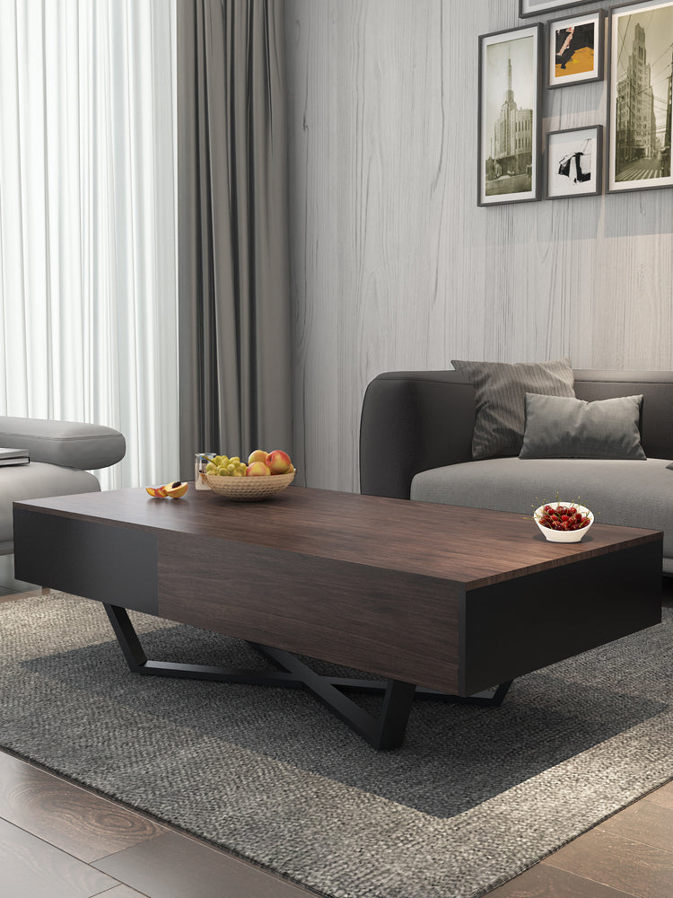 Scandinavian Square Black Gray Large and Small Apartment Type Storage Tea Table