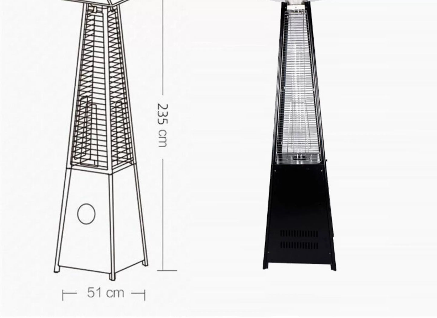 Commercial Landscape Real Fire Tower-Shaped Courtyard Gas Heater