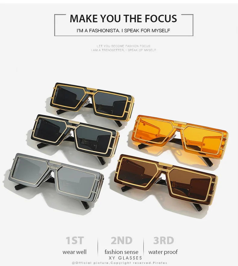 Square Punk Sunglass Men Vintage Luxury Steampunk Sunglasses Women Fashion Glasses Gafas De Sol Hombre Lunette De Soleil Homme