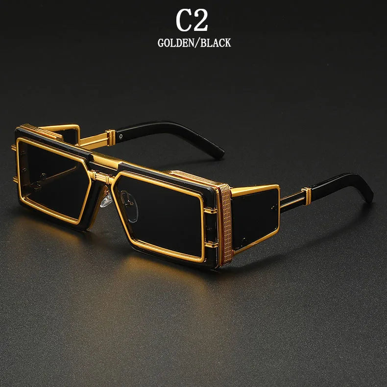 Square Punk Sunglass Men Vintage Luxury Steampunk Sunglasses Women Fashion Glasses Gafas De Sol Hombre Lunette De Soleil Homme