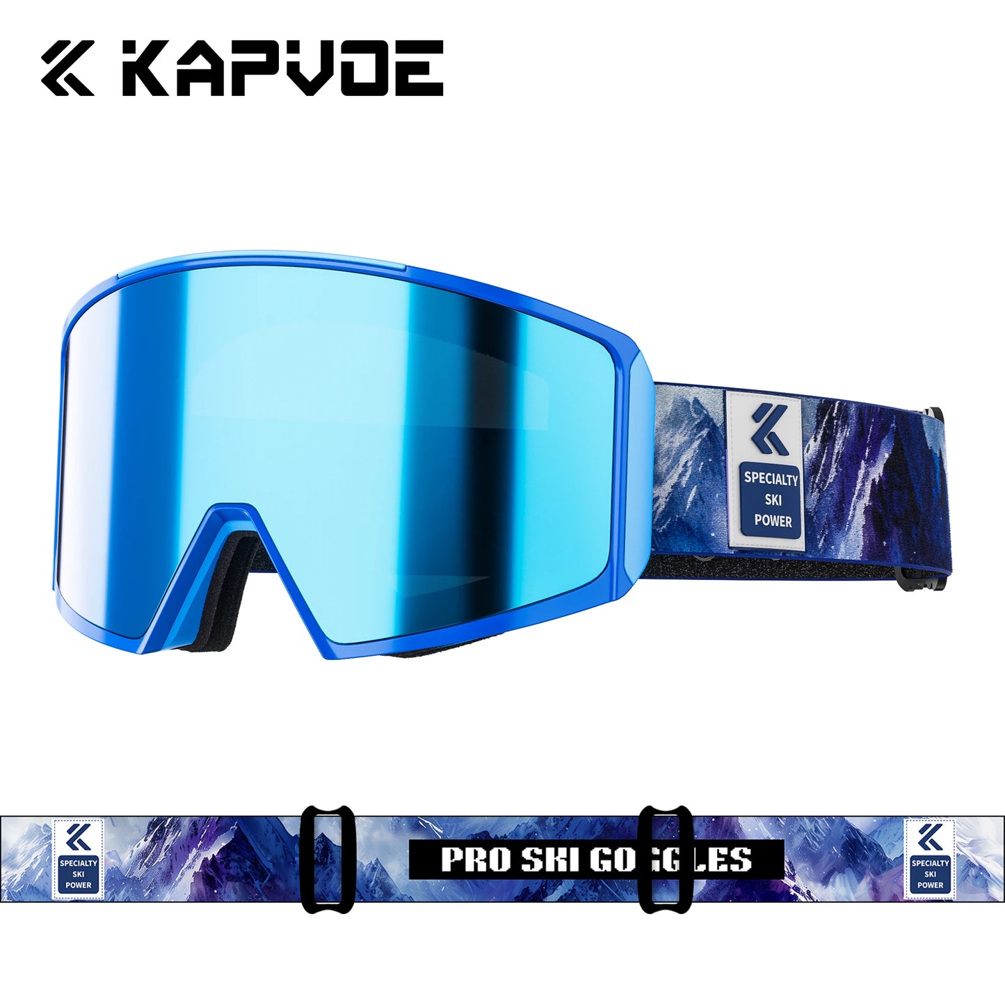 KAPVOE Ski Goggles Magnetic Double-Layer Anti-Fog Impact-Resistant Lenses Suitable for Male Female Teenagers UV400 Protection