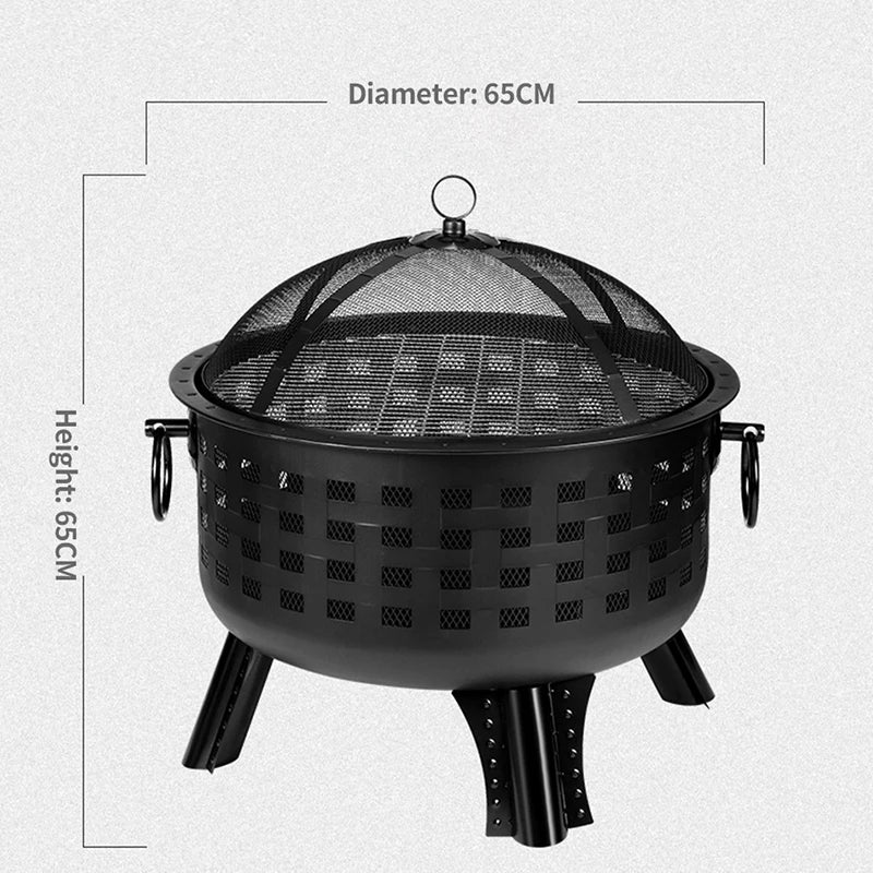 Multi-function Bonfire Basin Winter Heating Outdoor Courtyard Charcoal Fire Pit Garden Household Barbecue Rack