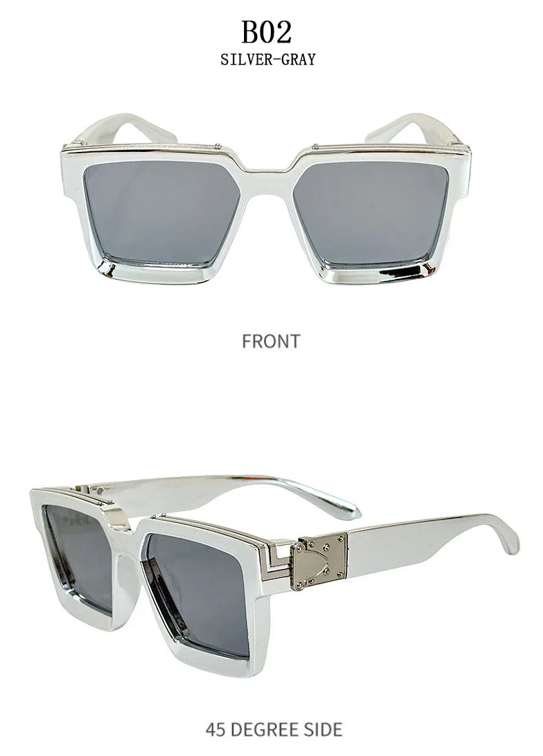 Millionaire Square Sunglasses For Men Retro Sunscreen Sunglasses Women Trendy And Fashionable Vintage Fashion Glasses Zonnebril