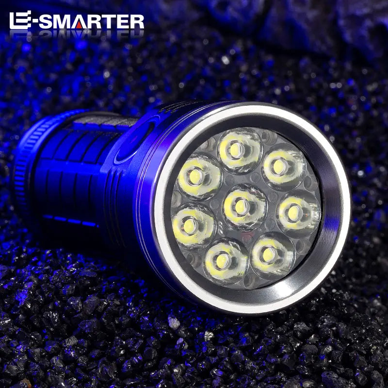 8LED Flashlight Outdoor Super Bright Emergency Torch 5 Lighting Modes Rechargeable Hiking Camping Tactical Flashlight 4000 Lumen