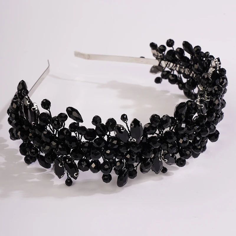 5 Colors Handmade Wedding Bride Luxury Red Blue Rhinestones Tiaras and Crowns Bridal Headband Costume Hair Accessories for Women