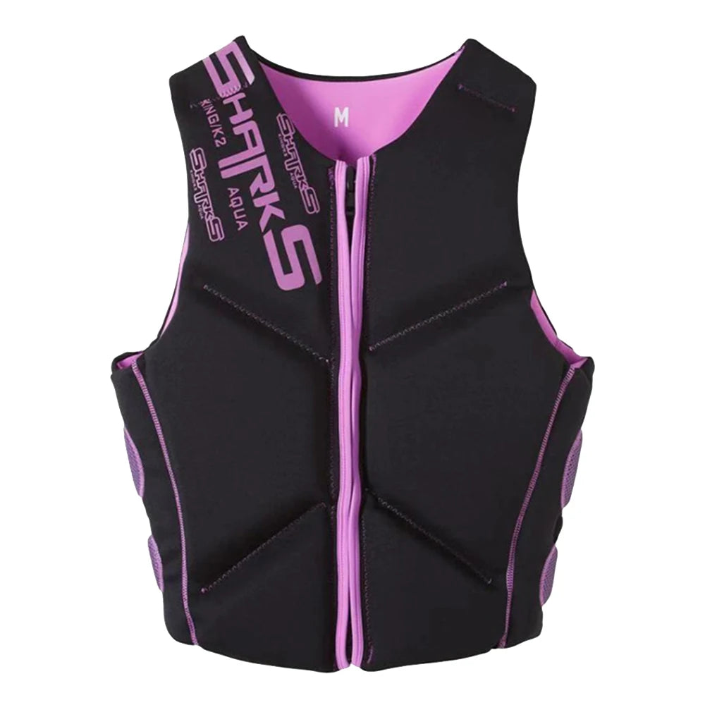 Professional Neoprene Safety Life Jacket for Adults, Portable Buoyancy Vest, Water Sports, Swimming, Surfing, Rafting, 2023