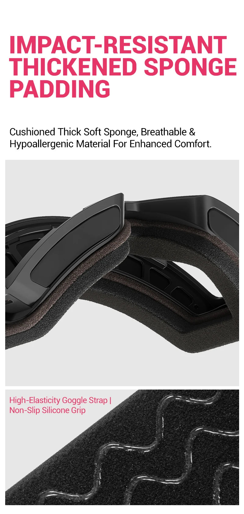 KAPVOE Ski Goggles Magnetic Double-Layer Anti-Fog Impact-Resistant Lenses Suitable for Male Female Teenagers UV400 Protection