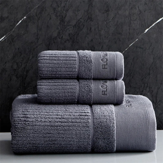 Luxury 100%Cotton Towel Set Bundle , Face Bath Towels, Soft and Comfortable Solid White Grey, Hotel,Home Washcloth,Drop Shipping