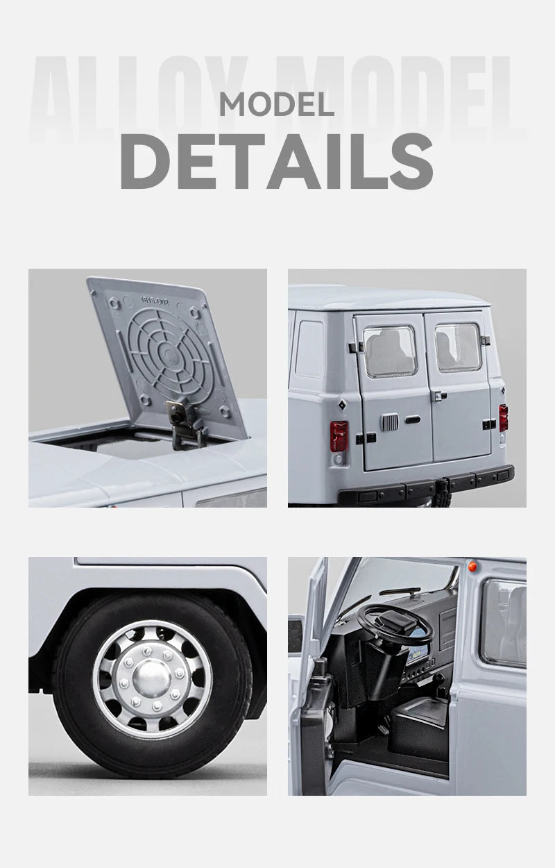 1:18 Russian UAZ TRAVELER BUS Alloy Model Car Toy Diecasts Metal Casting Pull Back Sound and Light Car Toys For Children Vehicle