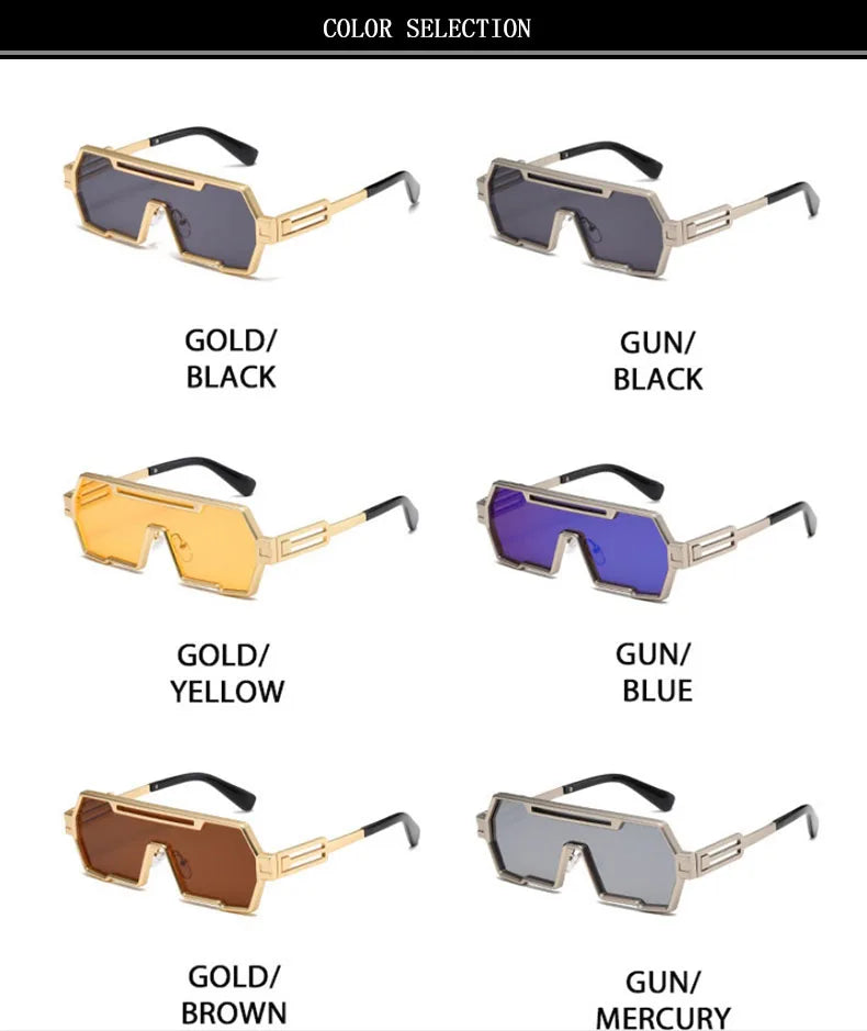 Heavy Metal Steampunk Sunglasses For Men Square Vintage Punk Fashion Glasses Retro Gafas De Sol Hombre Lunette De Soleil Homme