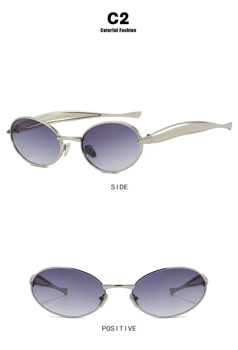 2025 Oval Sunglasses Women Trendy Steampunk Fashion Glasses Luxury Vintage Sunglass Men Lunette Soleil Femme Sunglasses For Men