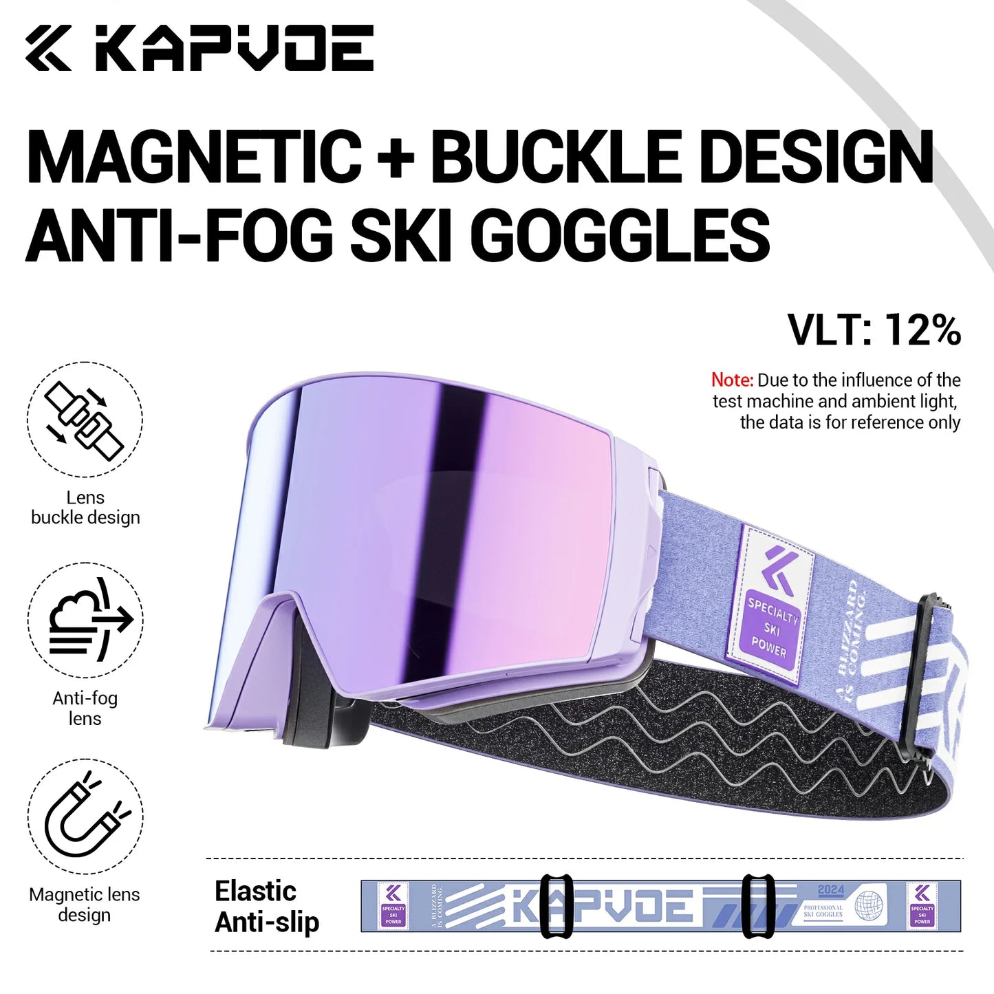 Kapvoe New Photochromic Ski Snowboard Mask Goggle Men UV400 Protection Women Glasses Magnetic Attraction Anti-Fog Skiing Goggles