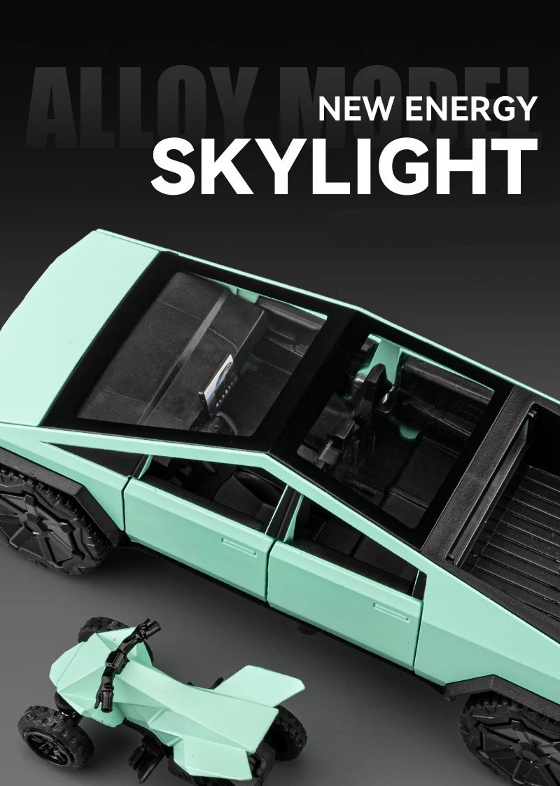 1:32 Cyber toy truck Car Model Alloy Car Die Cast Toy Car Model Sound and light Children's Toy Collectibles