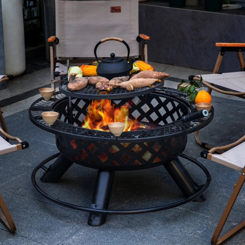 Outdoor Camping Fire Pits Easily Cleaned Patio Barbecue Grill Bbq Outdoor Charcoal Stove