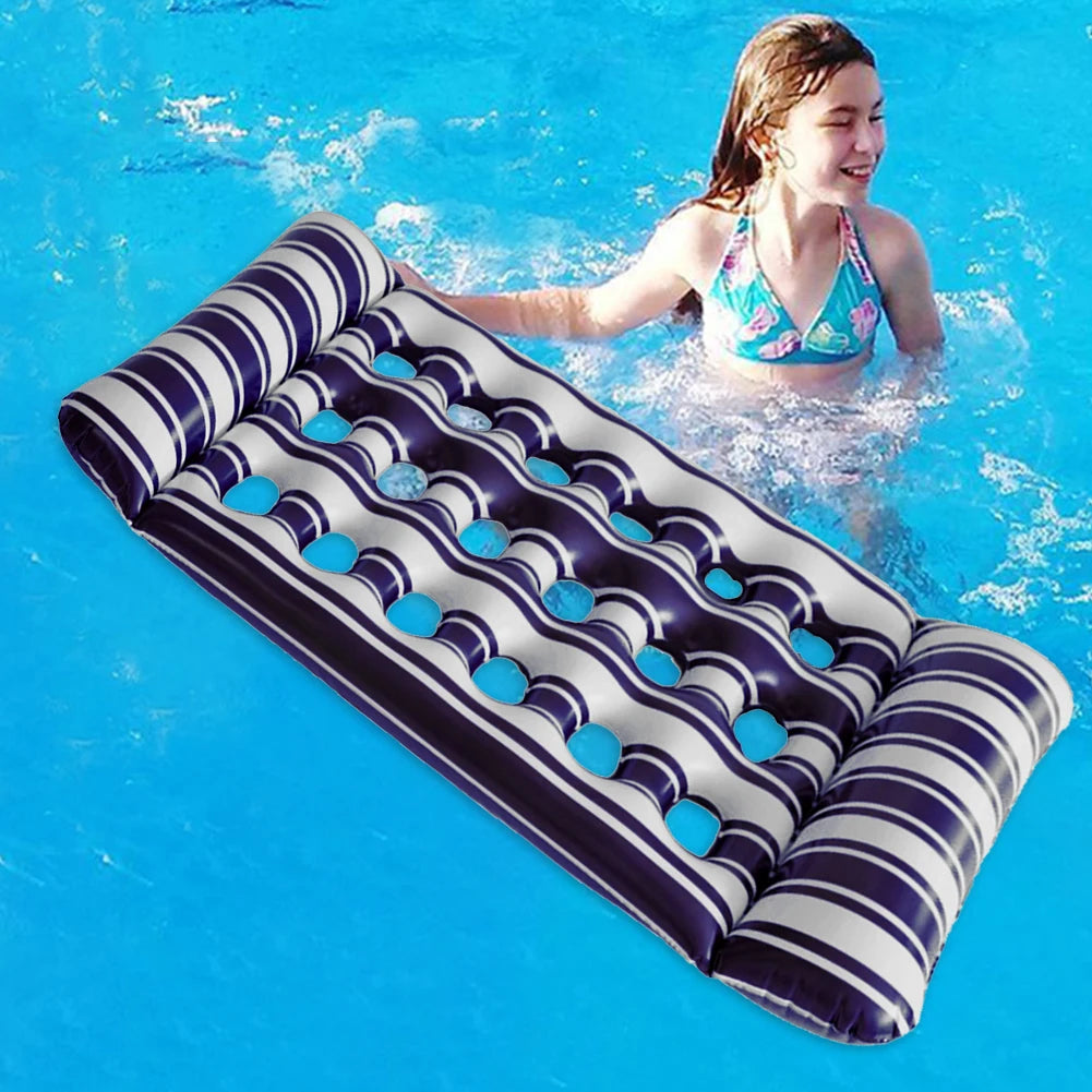 Summer Water Hammock Recliner Inflatable Floating Swimming Air Mattress Beach Sports Swimming Pool Party Recliner Lounge Bed