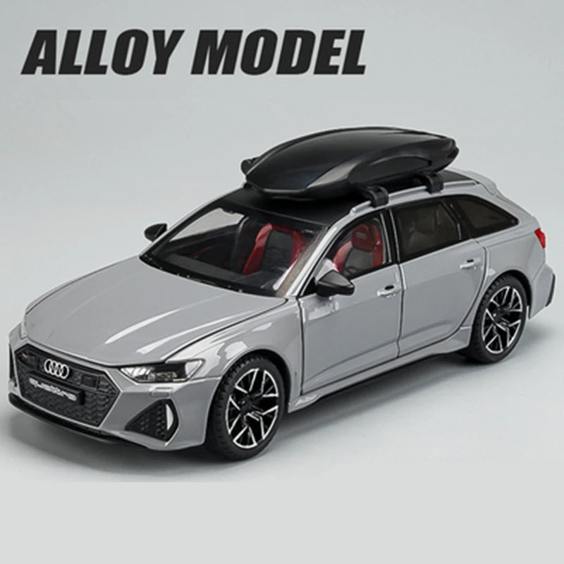 1/24 Audi RS6 Avant Station Wagon Alloy Car Model Diecast Metal Toy Vehicles Car Model Simulation Sound and Light Kids Toys Gift