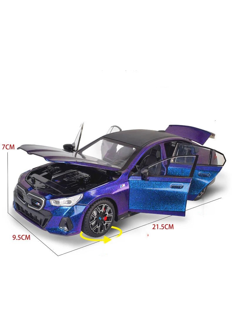 1:24 BMW i5 M60 Coupe Alloy Car Model Diecasts Metal Limousine Pure Electric Vehicles Car Model Simulation Sound Light Kids Gift