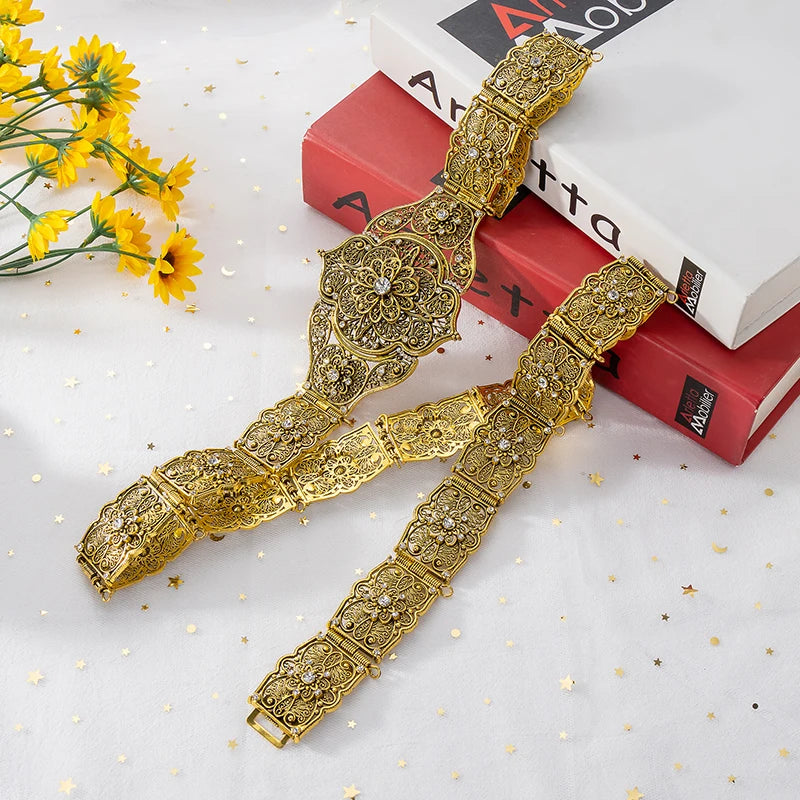 Fatima Fashion Arabian Luxury Bride Belt For Women Caucasus Traditional Wedding Waist Chain Shipping Jewelry