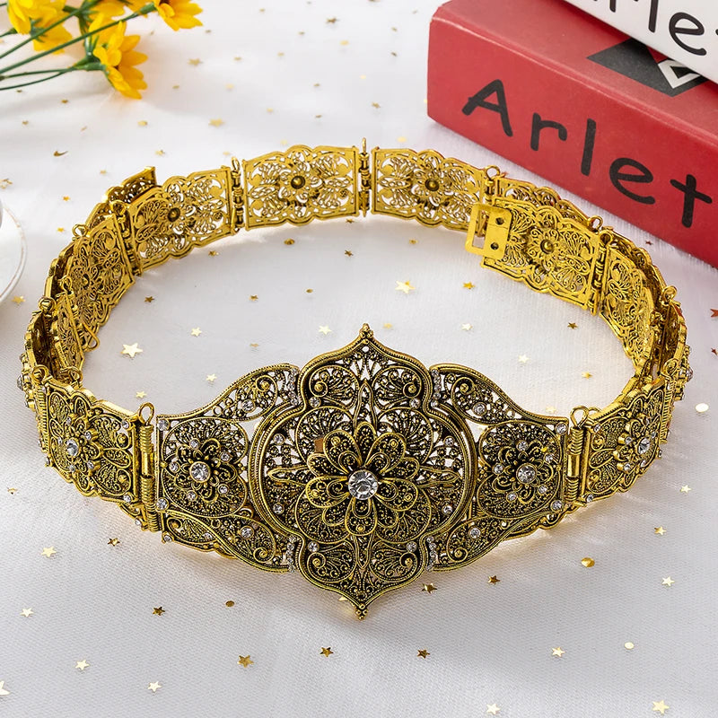 Fatima Fashion Arabian Luxury Bride Belt For Women Caucasus Traditional Wedding Waist Chain Shipping Jewelry