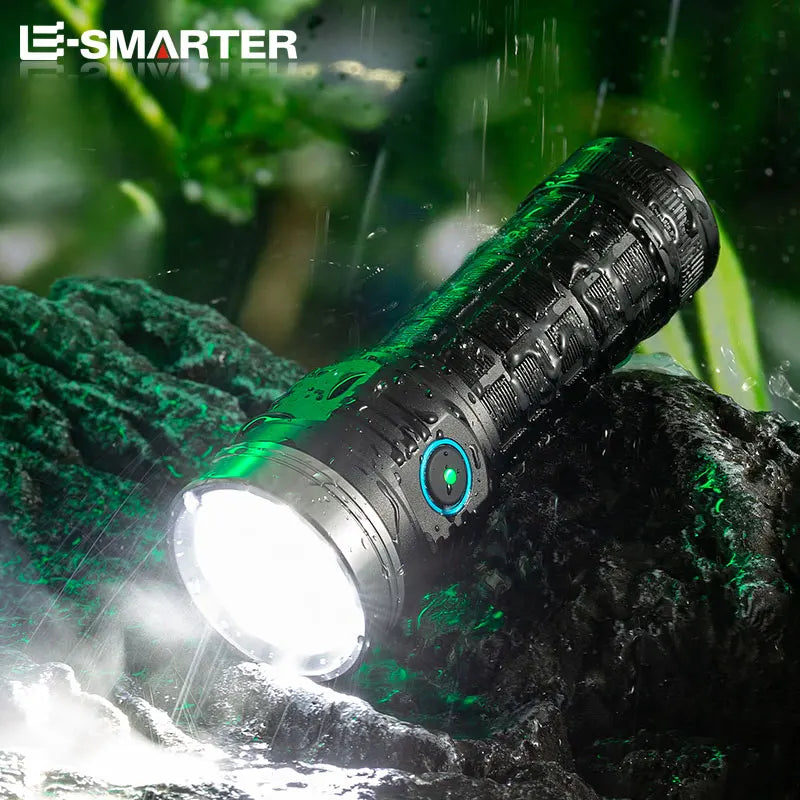 8LED Flashlight Outdoor Super Bright Emergency Torch 5 Lighting Modes Rechargeable Hiking Camping Tactical Flashlight 4000 Lumen