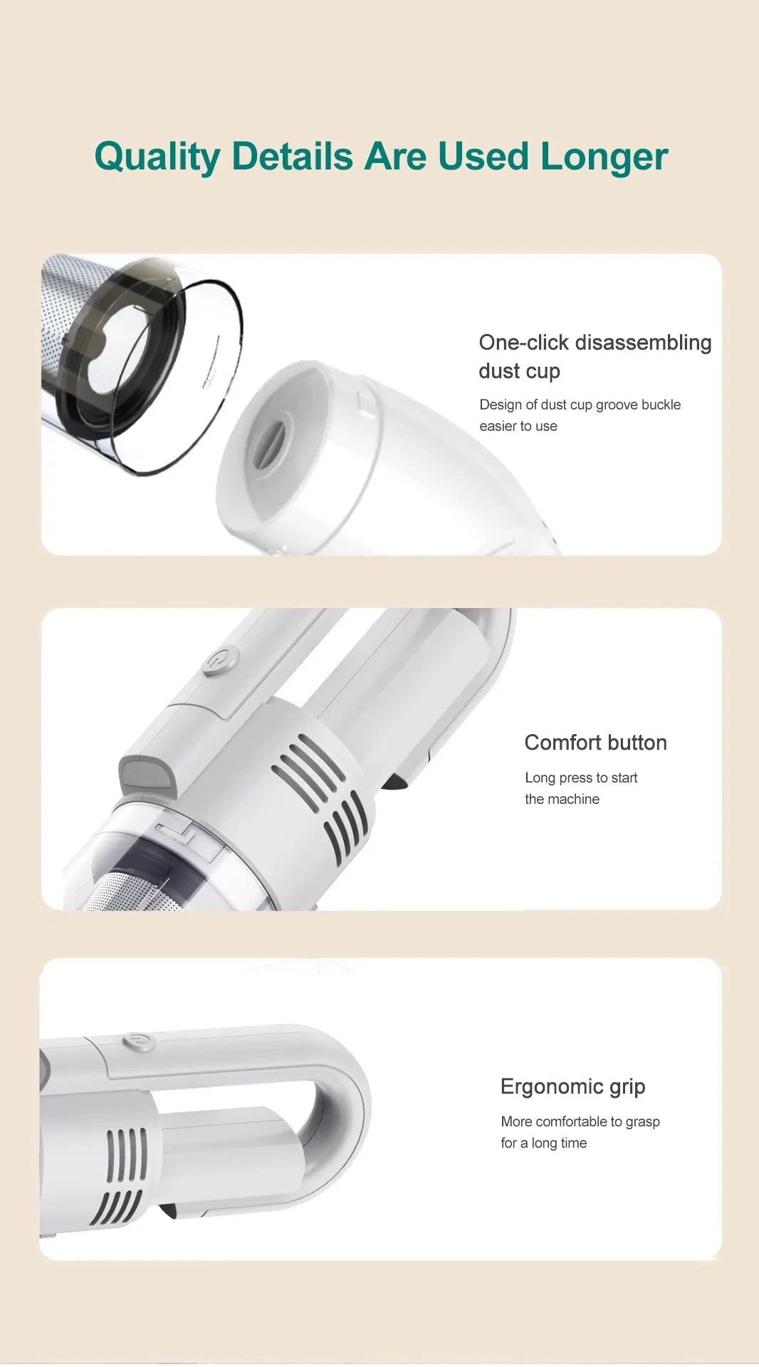 Multifunctional Handheld Vacuum Cleaner Powerful Suction 15000pa Filter Wireless Vacuum Cleaner for Pet hair Floor Household