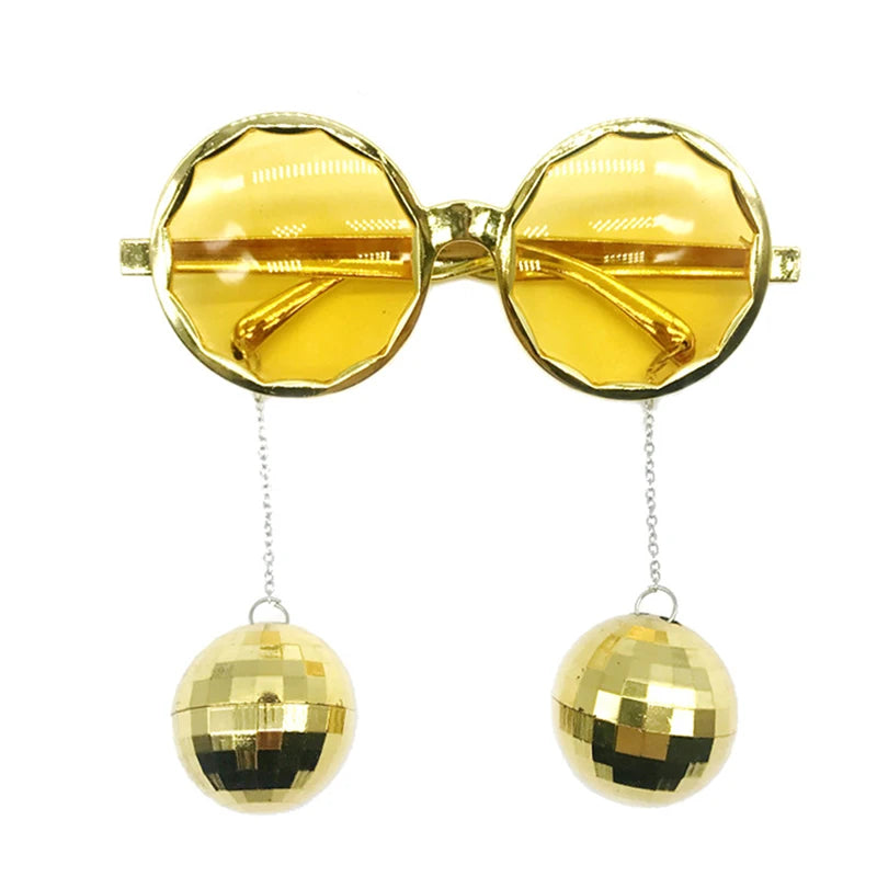 Disco Pendant Mirror Ball Glasses for 70s 80s Retro Theme Cowgirl Disco Party Decor Birthday Wedding Party Photography Props