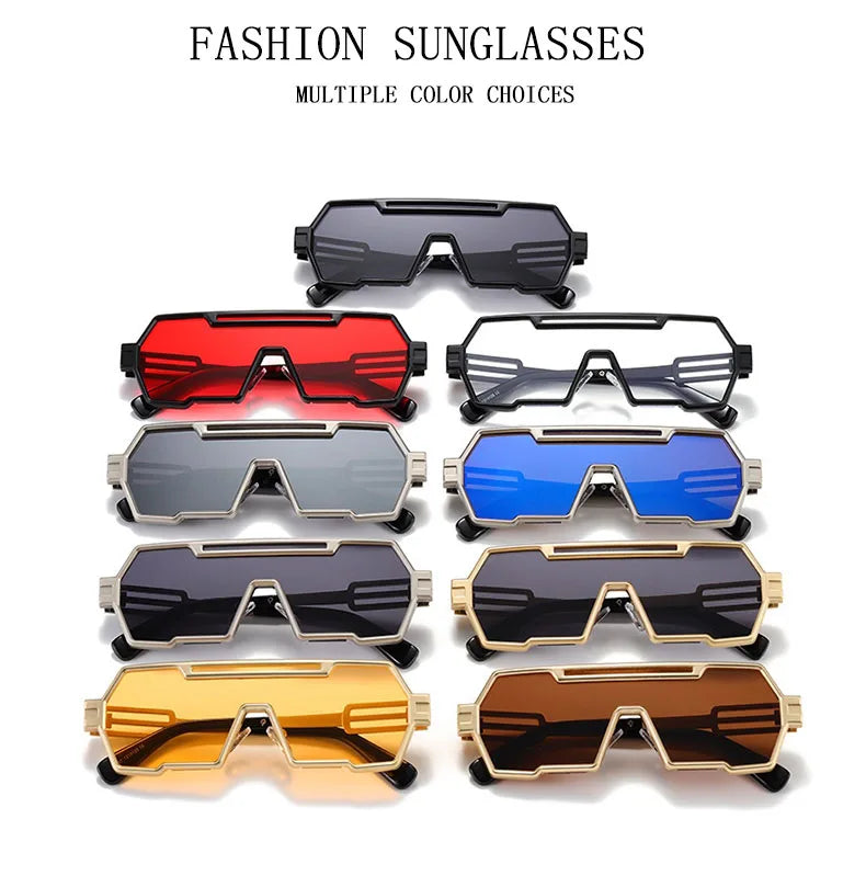 Heavy Metal Steampunk Sunglasses For Men Square Vintage Punk Fashion Glasses Retro Gafas De Sol Hombre Lunette De Soleil Homme