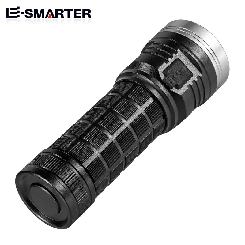 8LED Flashlight Outdoor Super Bright Emergency Torch 5 Lighting Modes Rechargeable Hiking Camping Tactical Flashlight 4000 Lumen