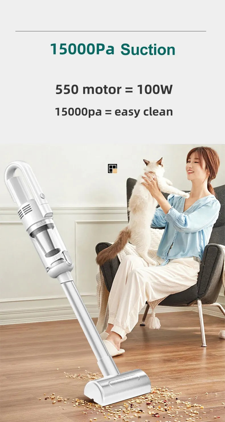 Multifunctional Handheld Vacuum Cleaner Powerful Suction 15000pa Filter Wireless Vacuum Cleaner for Pet hair Floor Household